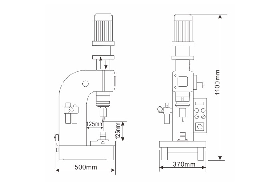 经济型气压铆接机结构尺寸