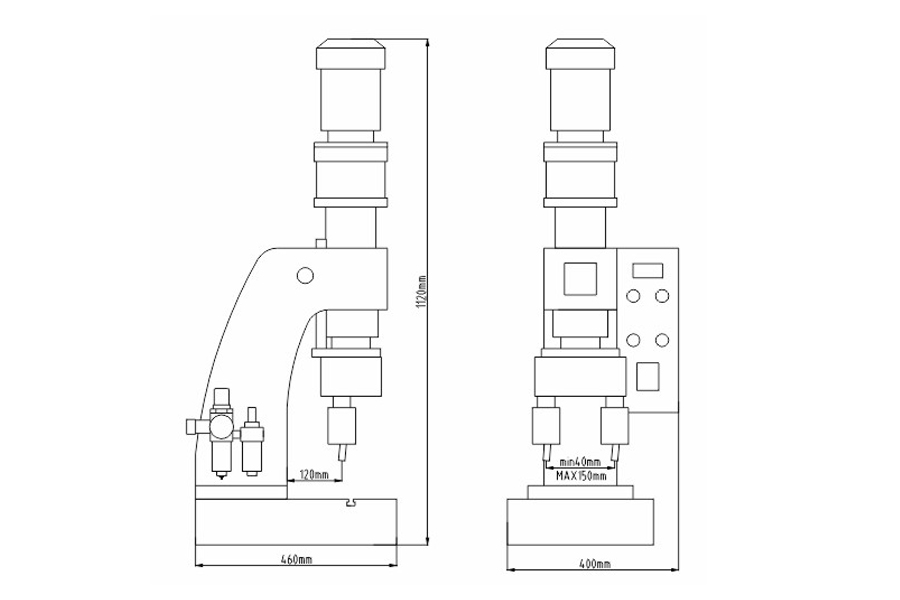 双头气压铆接机结构尺寸