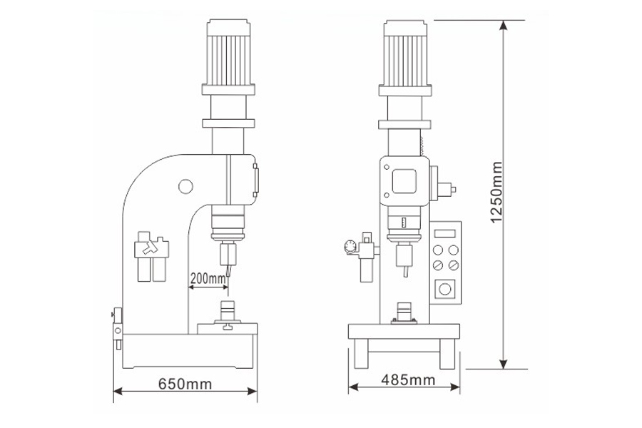 大型气压铆接机结构尺寸